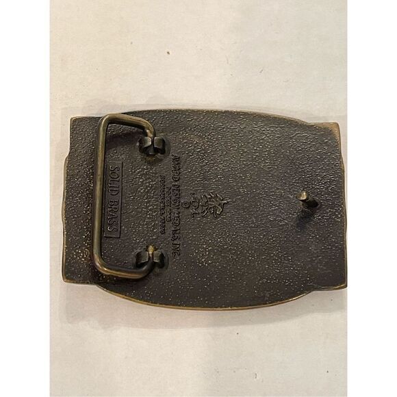 Vintage Express Line Of Clipper Ships San Francisco Brass Belt Buckle - Preowned - Picture 3 of 4